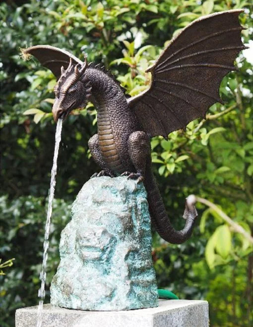 Fine Cast Solid Bronze Fountain Dragon Sculpture